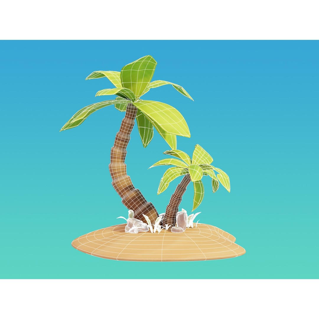 Summer Beach Props 3D Model – Cartoon Style, PBR Textures, FBX - View 14