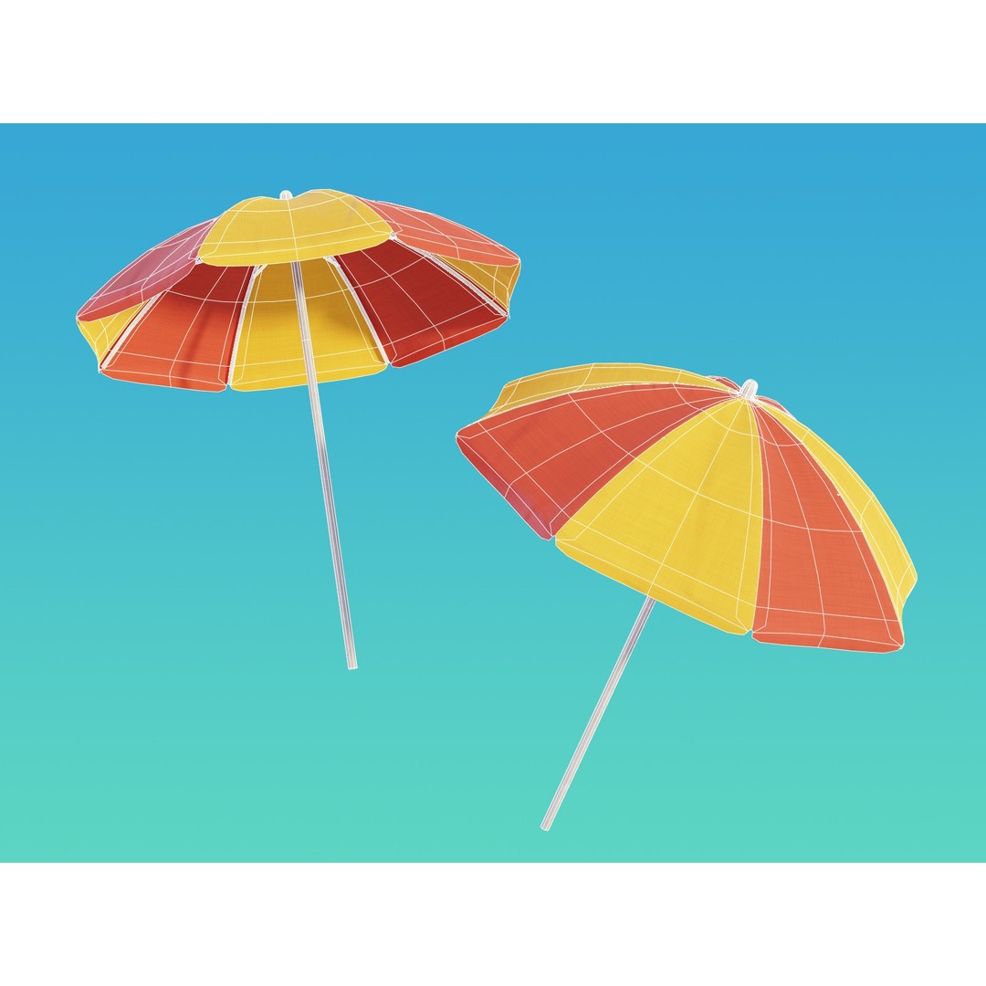 Summer Beach Props 3D Model – Cartoon Style, PBR Textures, FBX - View 15
