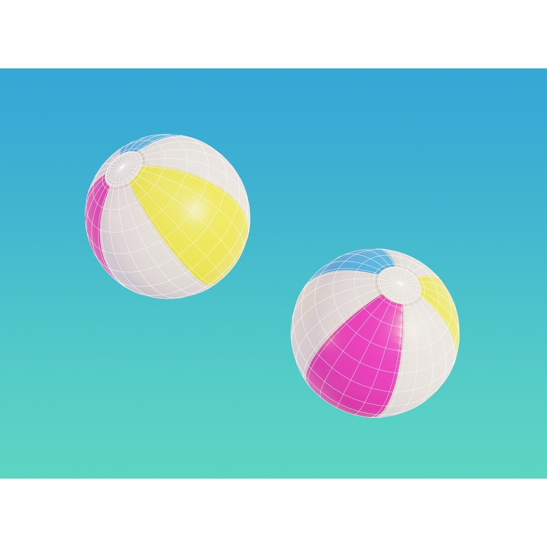 Summer Beach Props 3D Model – Cartoon Style, PBR Textures, FBX - View 24