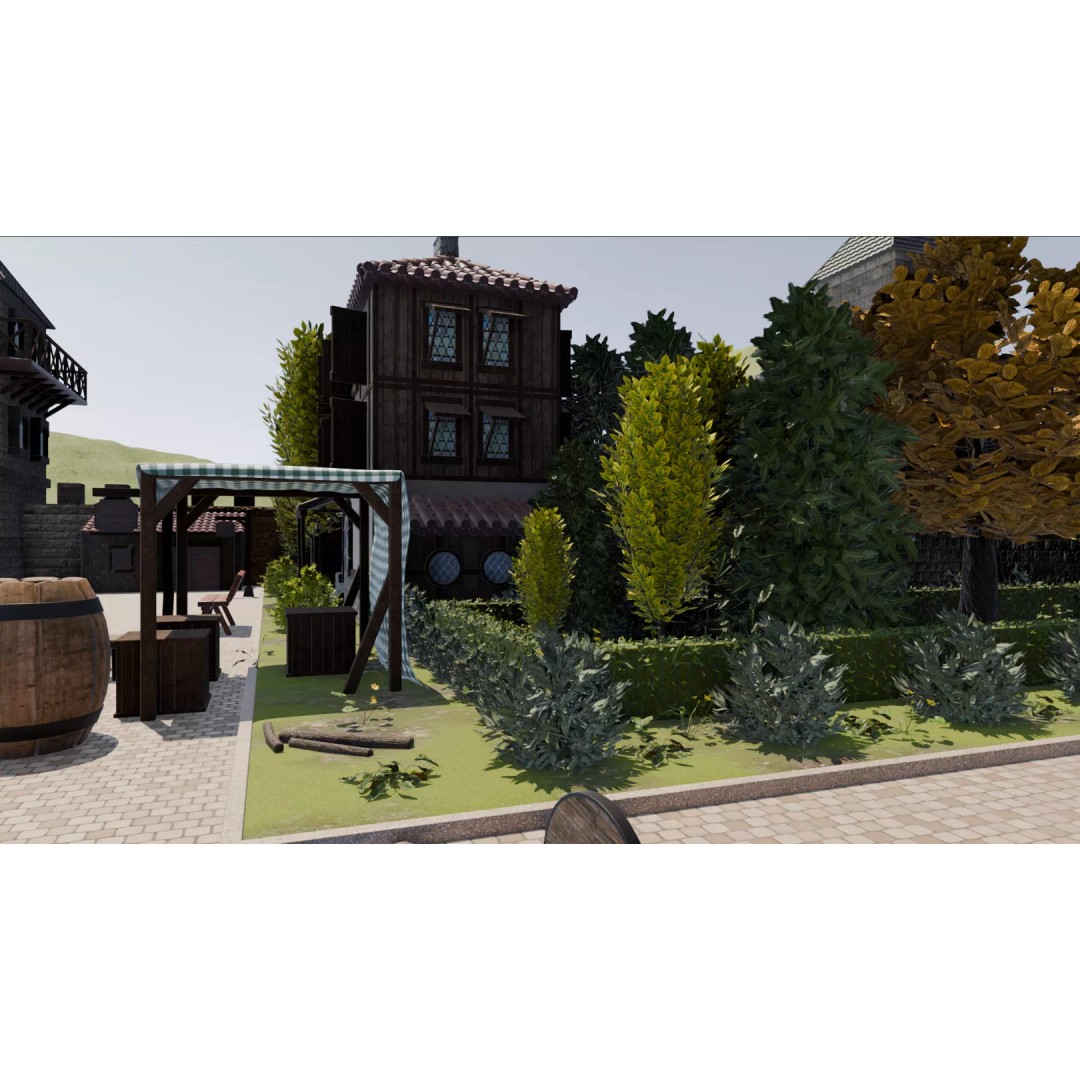 Walled Medieval Town 3D Model – Stylized Environment, FBX, Game-Ready - View 10