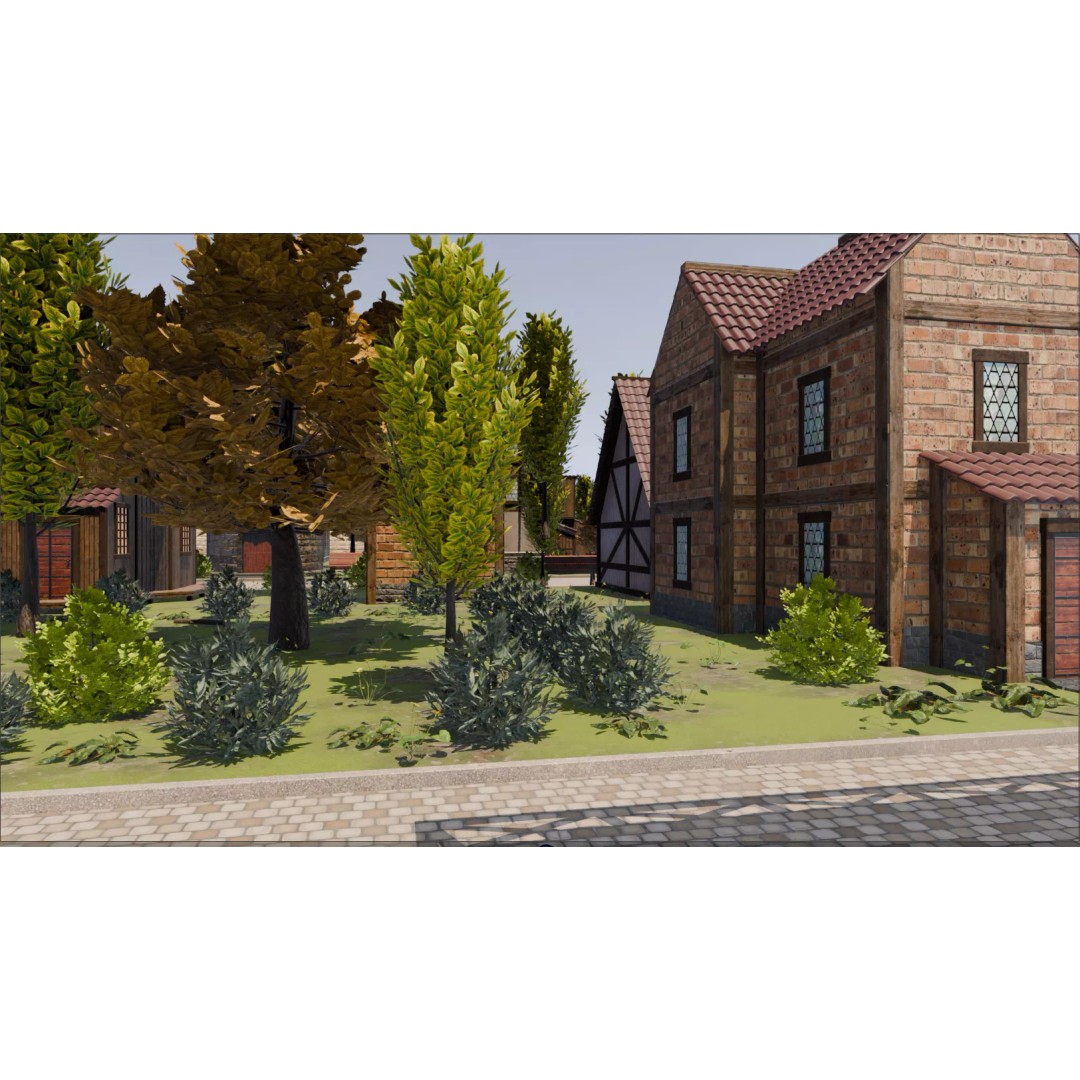 Walled Medieval Town 3D Model – Stylized Environment, FBX, Game-Ready - View 4