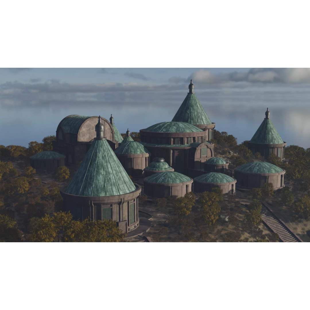 Futuristic Village 3D Model – Sci-Fi Cityscape with PBR Textures - View 2