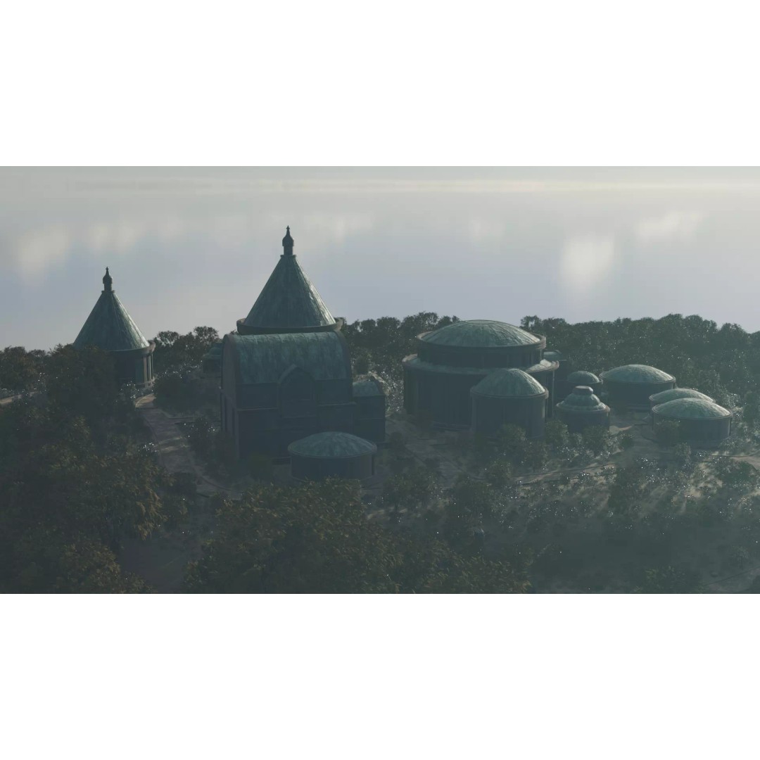 Futuristic Village 3D Model – Sci-Fi Cityscape with PBR Textures - View 4