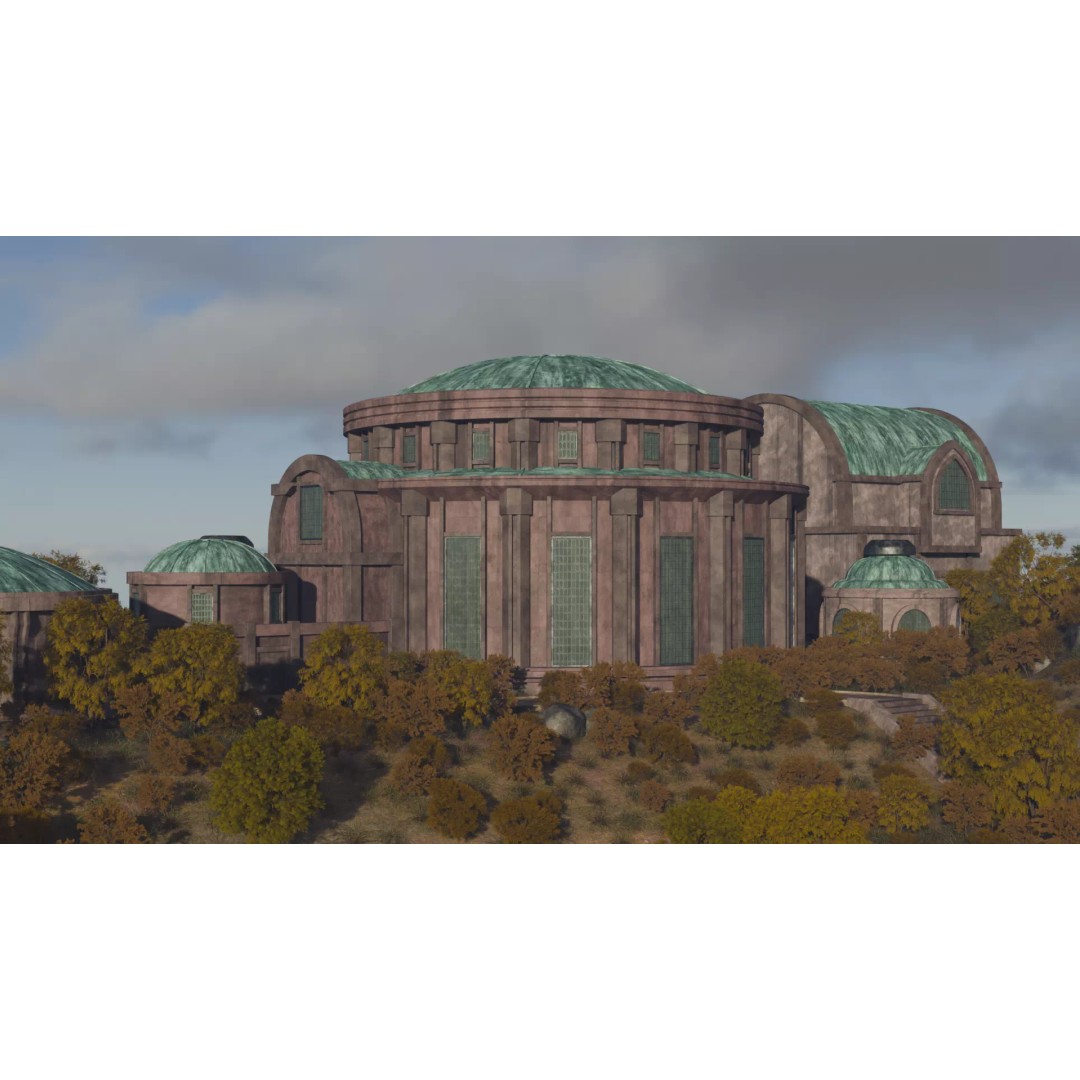 Futuristic Village 3D Model – Sci-Fi Cityscape with PBR Textures - View 6