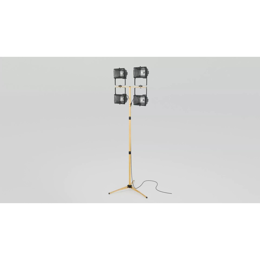 Large Construction Light 3D Model – Low Poly Rigged Asset, FBX - View 2