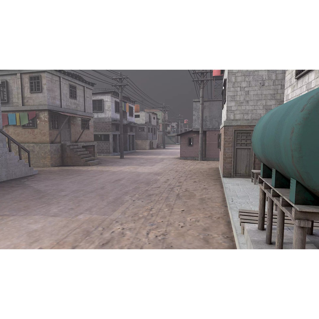 Favela Slum City Houses 3D Model – Low Poly Game Asset, FBX, OBJ - View 12