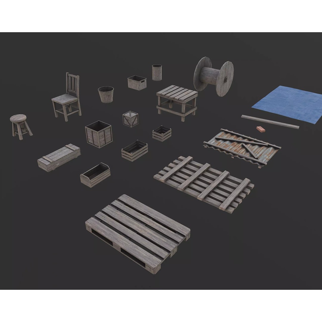 Favela Slum City Houses 3D Model – Low Poly Game Asset, FBX, OBJ - View 4