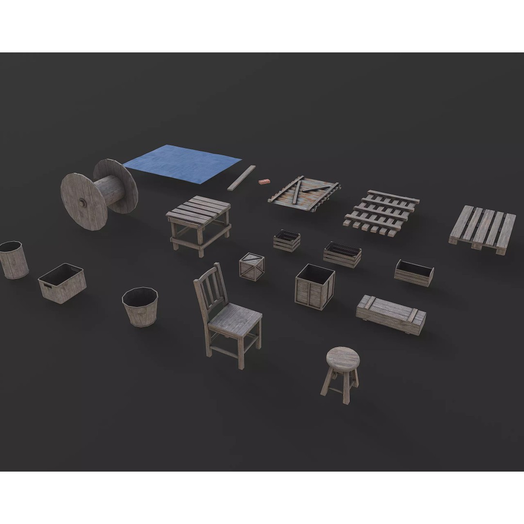 Favela Slum City Houses 3D Model – Low Poly Game Asset, FBX, OBJ - View 40