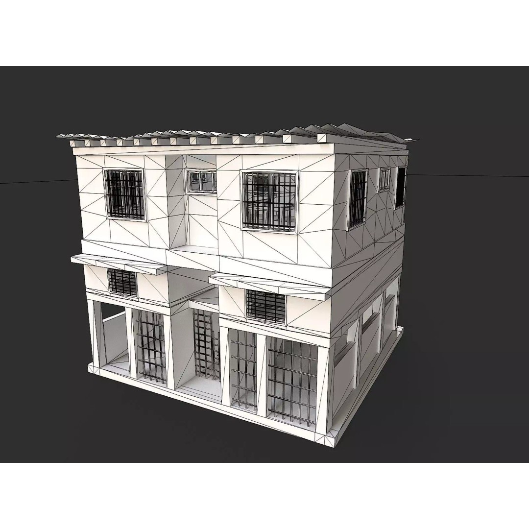 Favela Slum City Houses 3D Model – Low Poly Game Asset, FBX, OBJ - View 47
