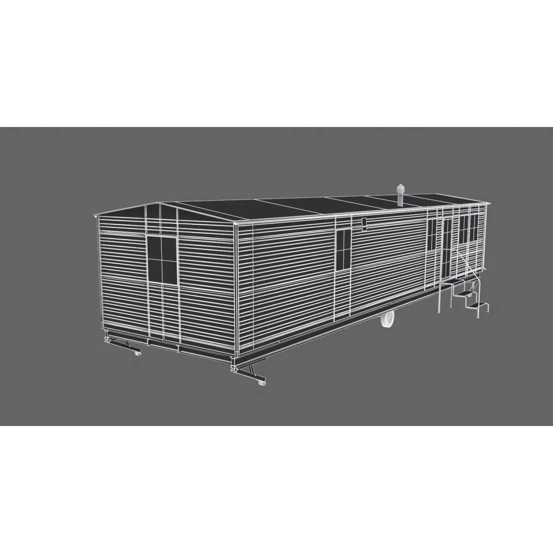 Mobile Home 3D Model – Classic Dutch Trailer, Game-Ready FBX - View 15