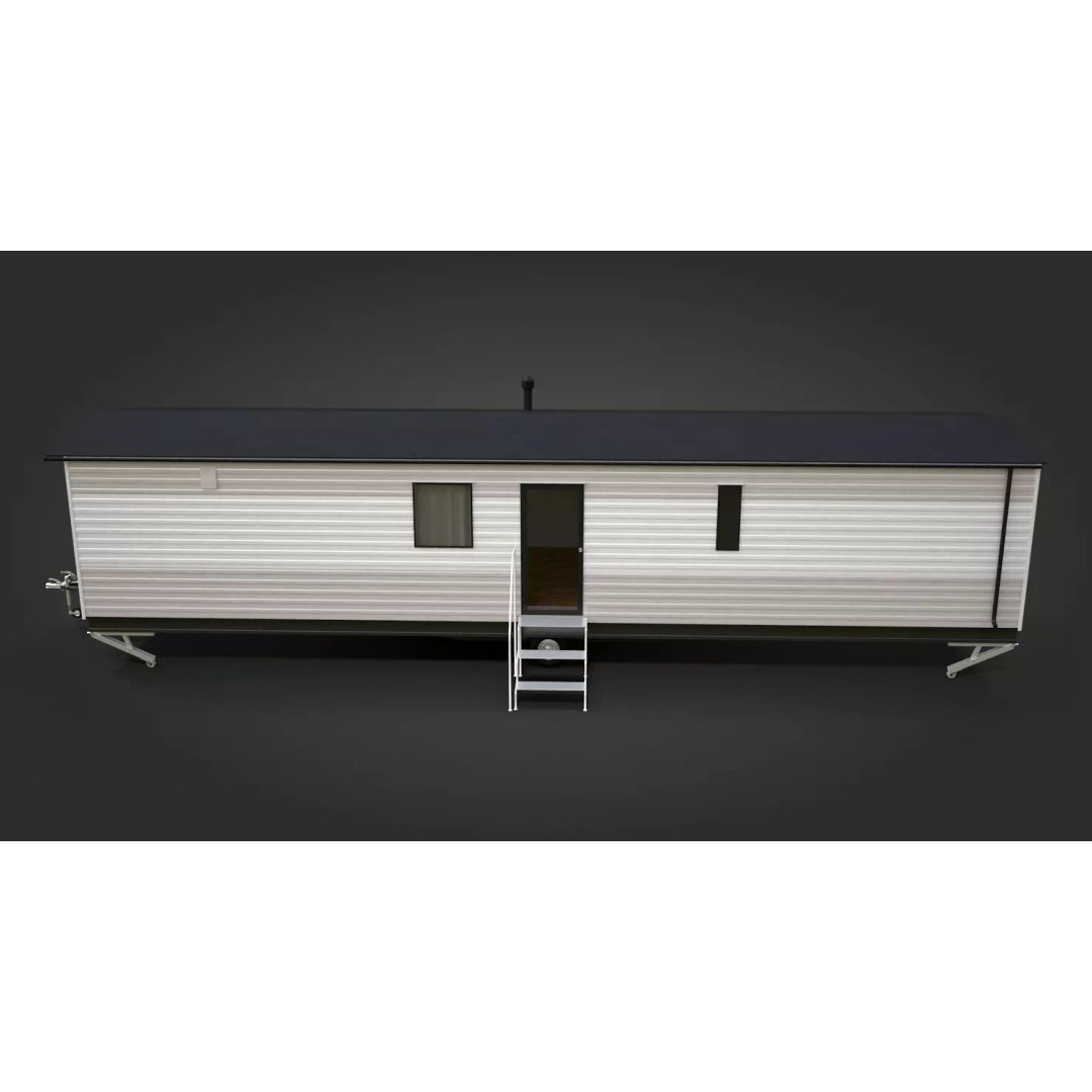 Mobile Home 3D Model – Classic Dutch Trailer, Game-Ready FBX - View 6
