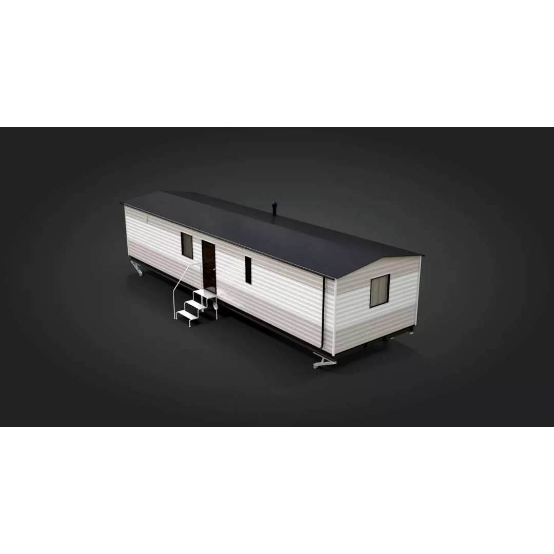 Mobile Home 3D Model – Classic Dutch Trailer, Game-Ready FBX - View 9