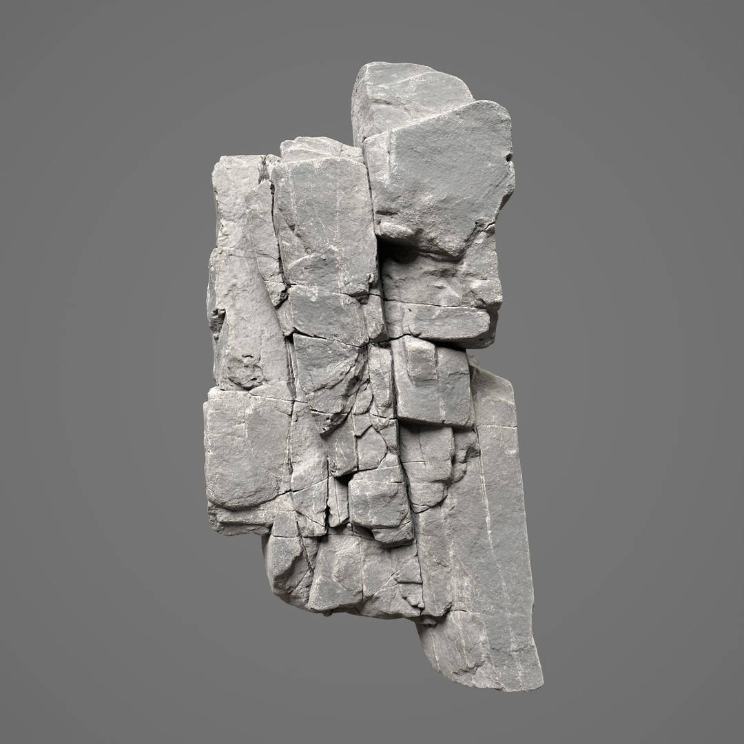 High Poly Black Cracked Cliff 3D Model – Realistic Game Asset, PBR Textures - View 12