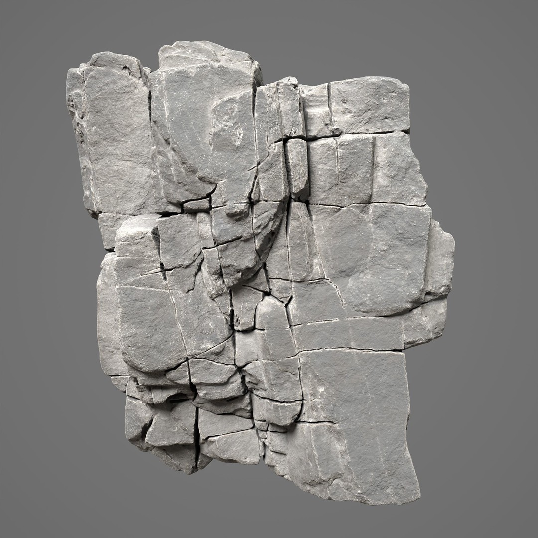 High Poly Black Cracked Cliff 3D Model – Realistic Game Asset, PBR Textures - View 16