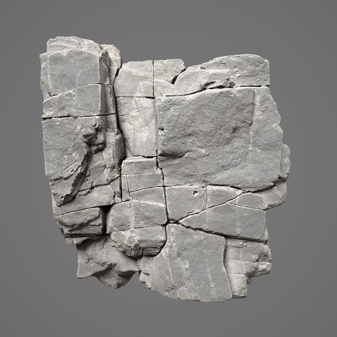 High Poly Black Cracked Cliff 3D Model – Realistic Game Asset, PBR Textures - View 18