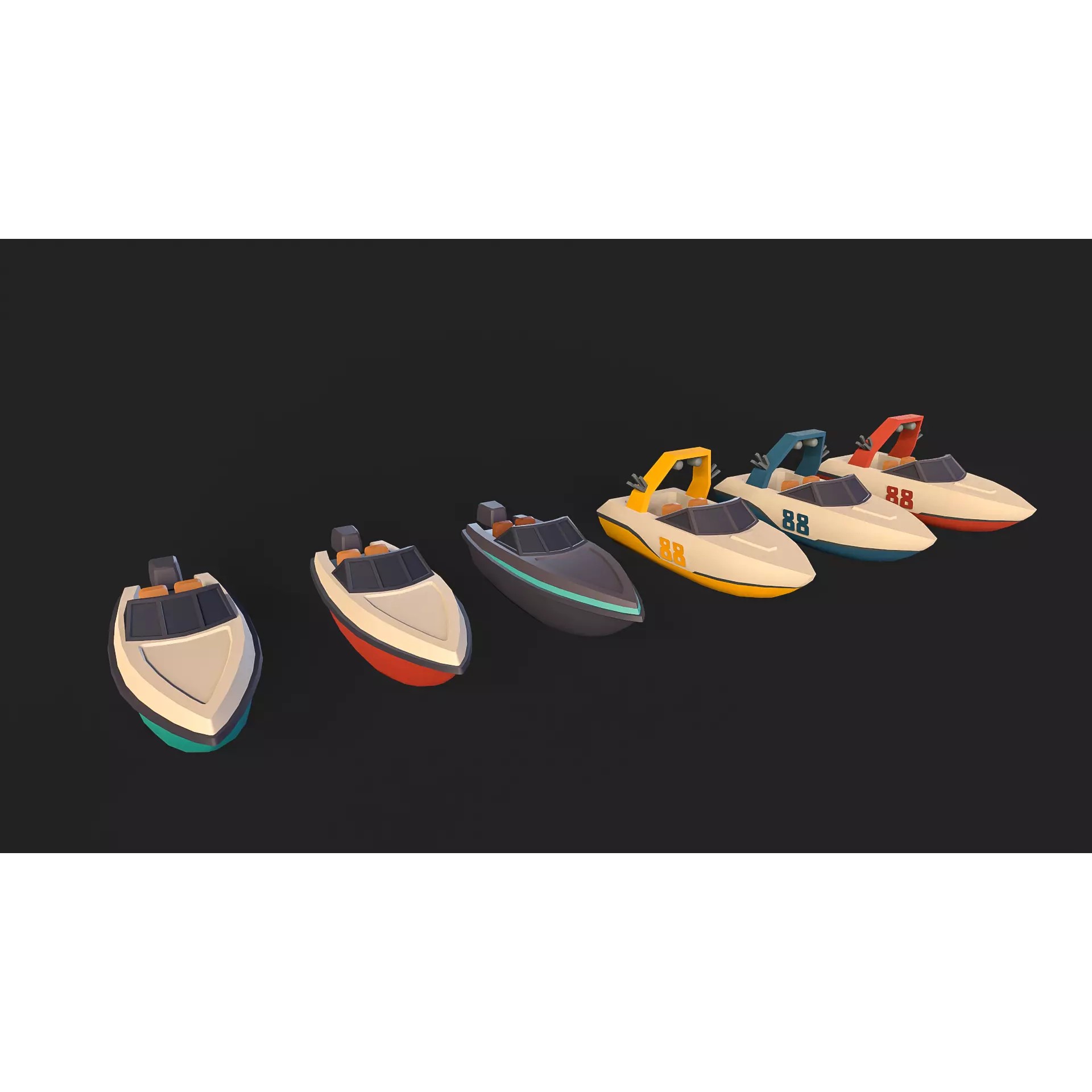 Stylized Watercraft Pack - Low-Poly Game-Ready 3D Model - View 10