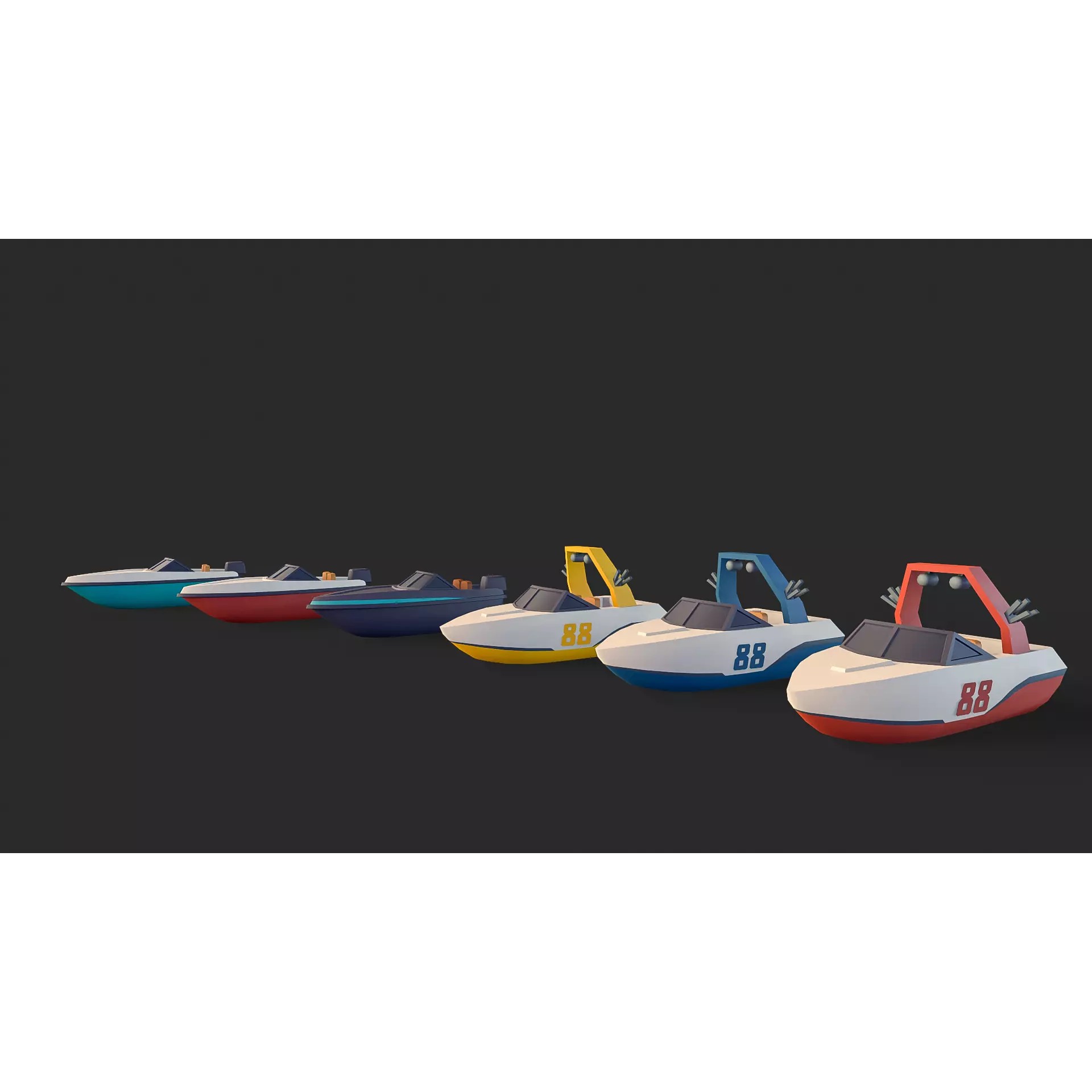 Stylized Watercraft Pack - Low-Poly Game-Ready 3D Model - View 11