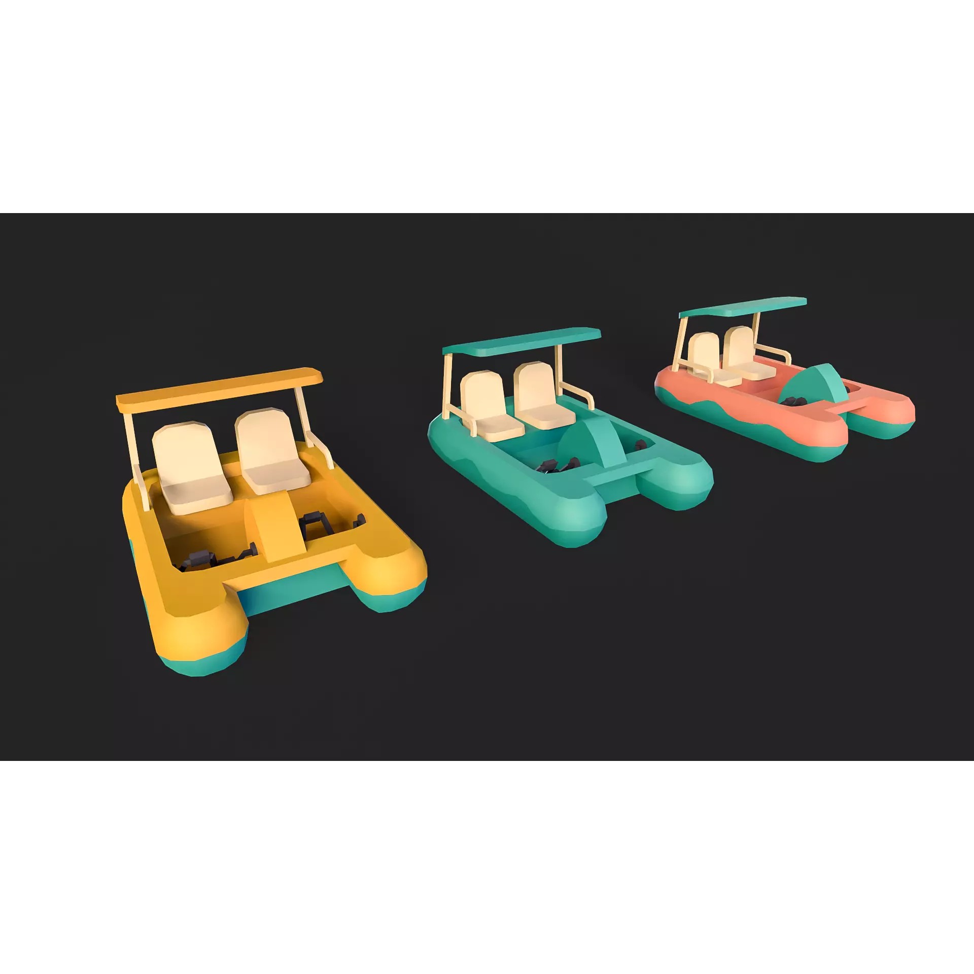 Stylized Watercraft Pack - Low-Poly Game-Ready 3D Model - View 13
