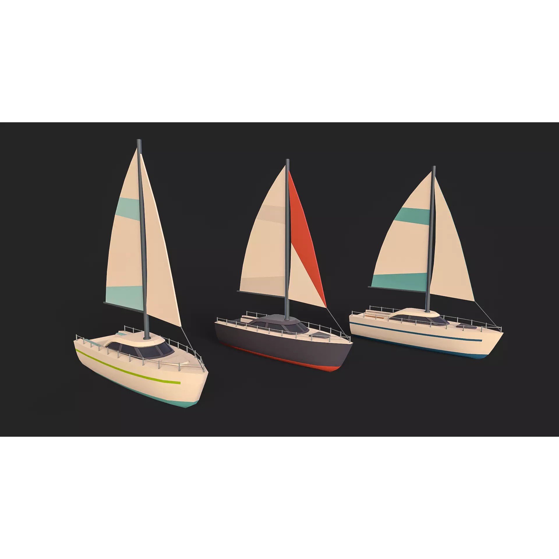 Stylized Watercraft Pack - Low-Poly Game-Ready 3D Model - View 15