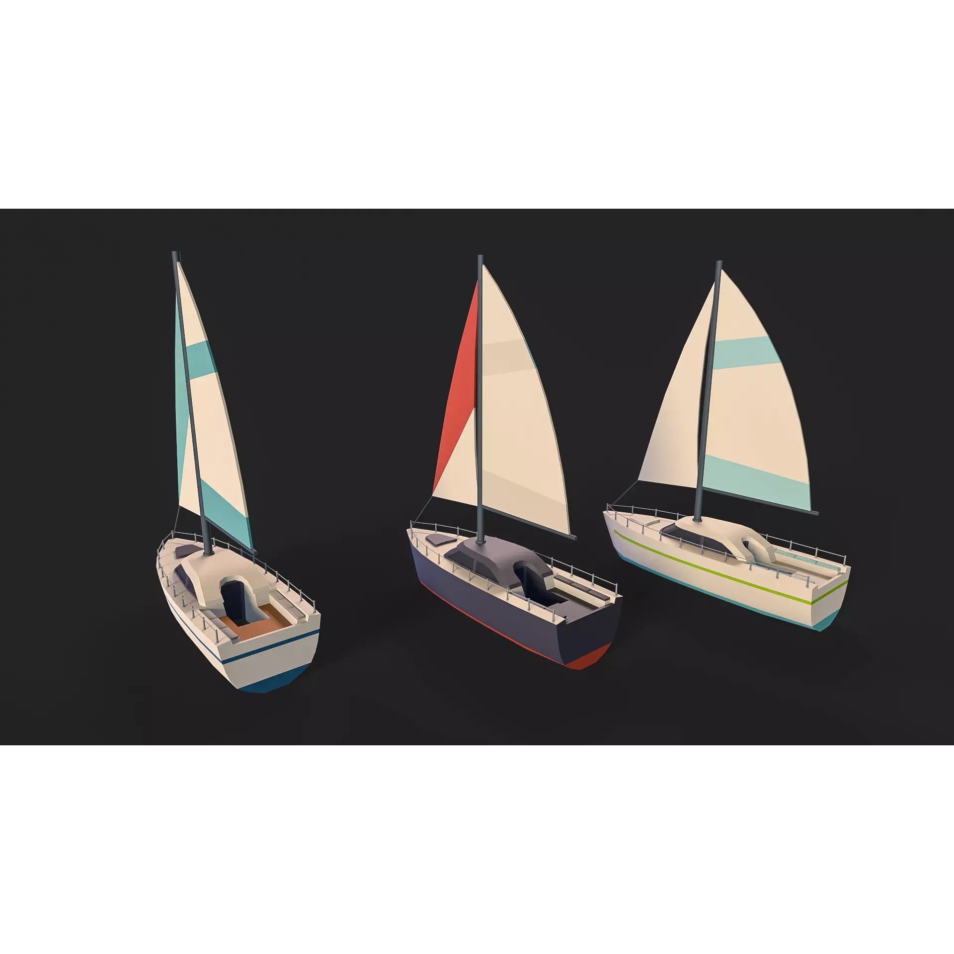 Stylized Watercraft Pack - Low-Poly Game-Ready 3D Model - View 16