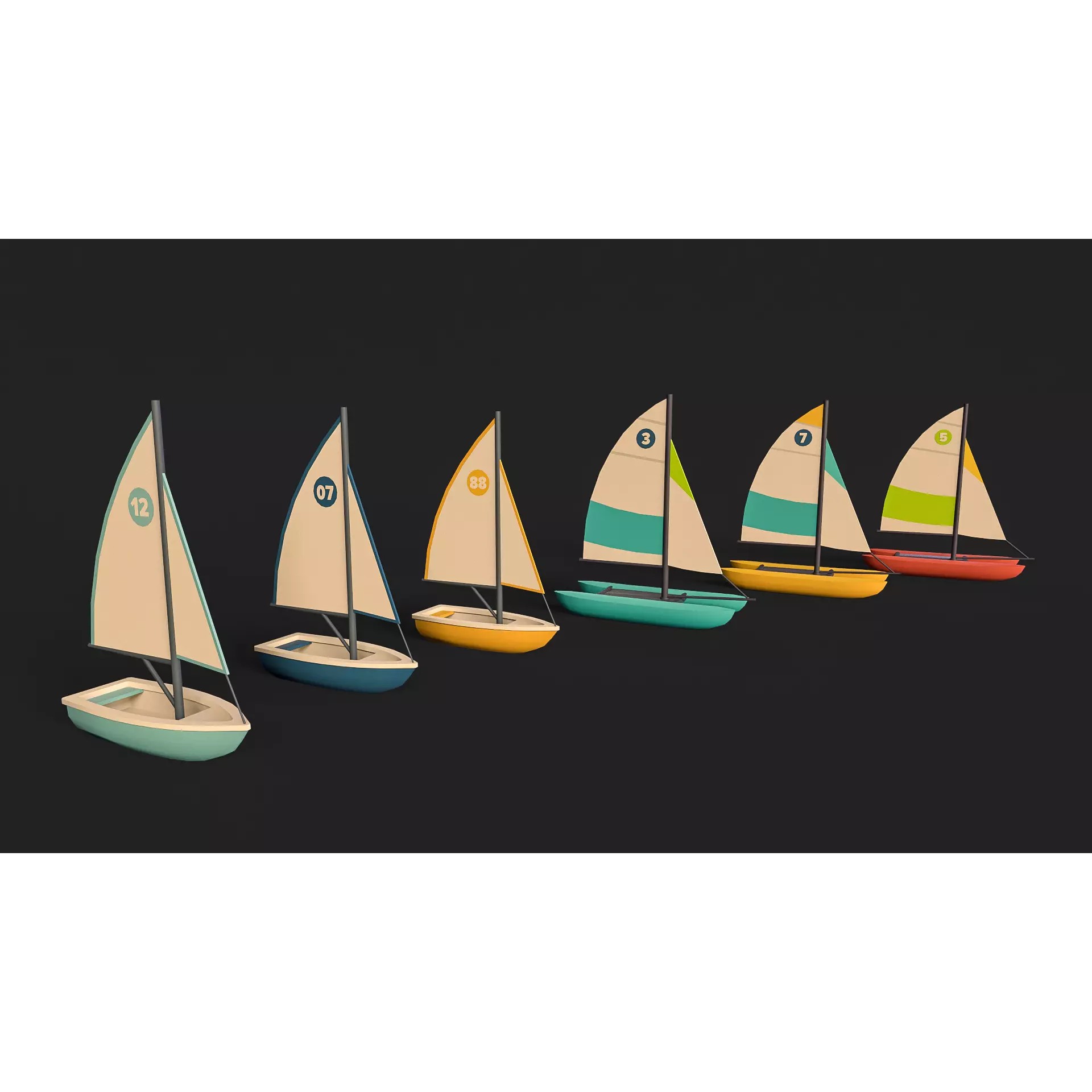 Stylized Watercraft Pack - Low-Poly Game-Ready 3D Model - View 9