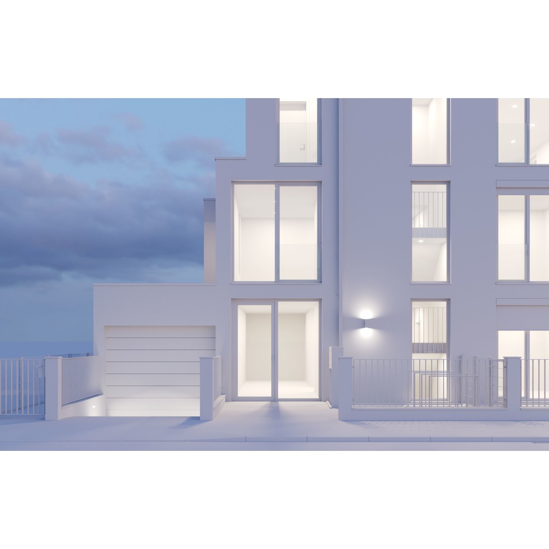 Modern Apartment Building 3D Model – Minimalist Design, PBR Textures - View 10