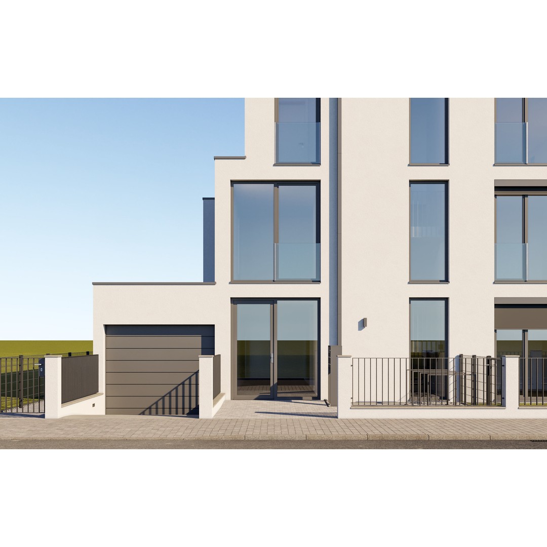 Modern Apartment Building 3D Model – Minimalist Design, PBR Textures - View 11
