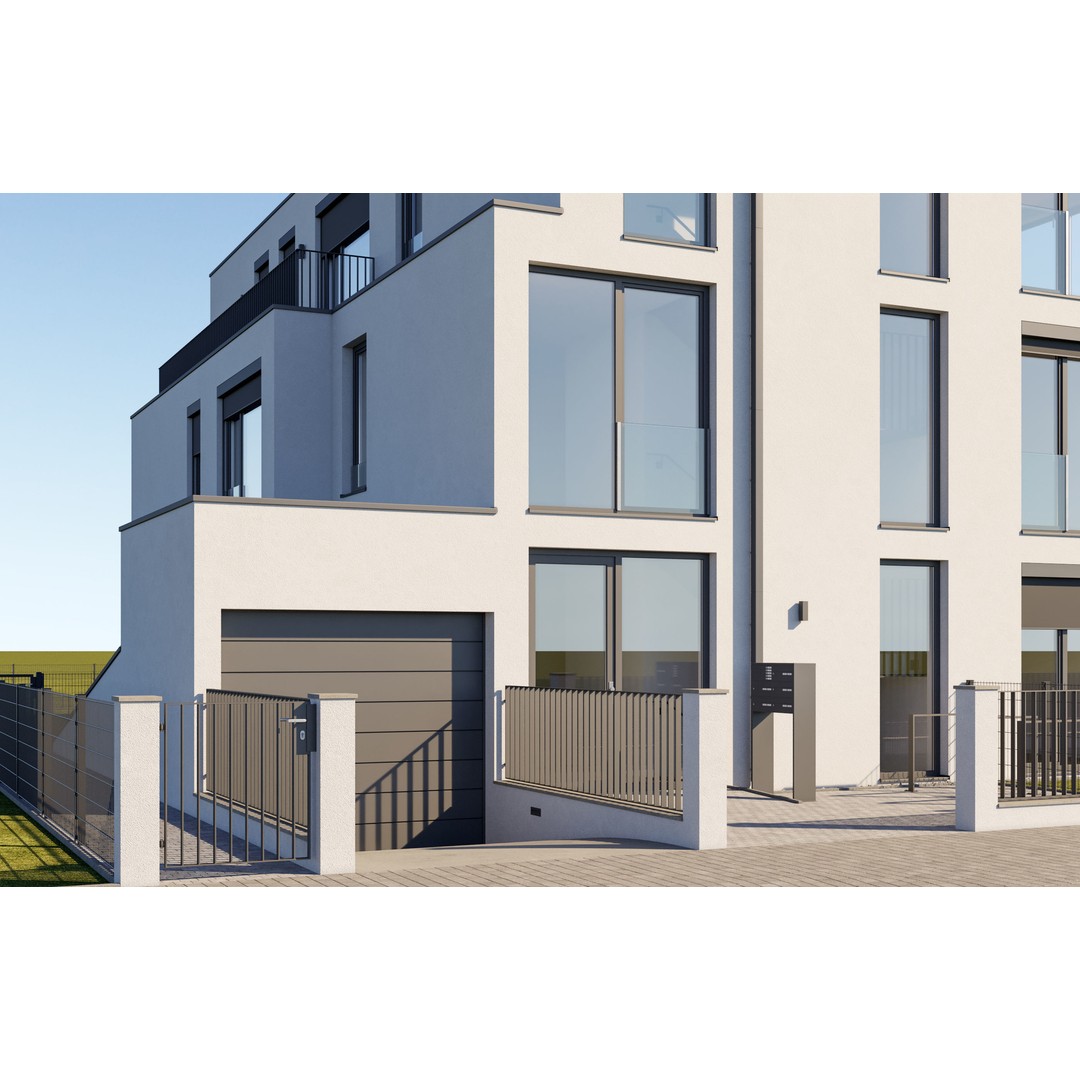 Modern Apartment Building 3D Model – Minimalist Design, PBR Textures - View 13