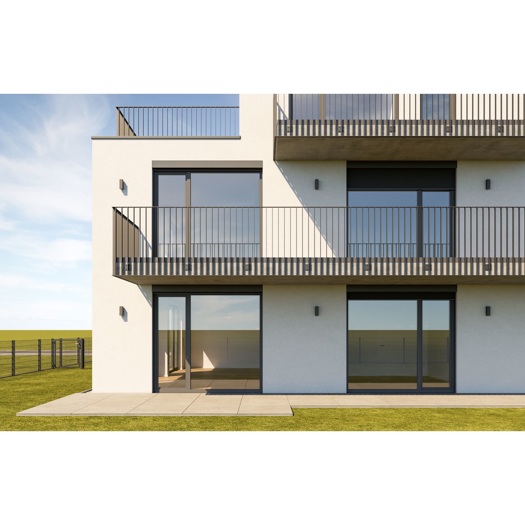 Modern Apartment Building 3D Model – Minimalist Design, PBR Textures - View 31