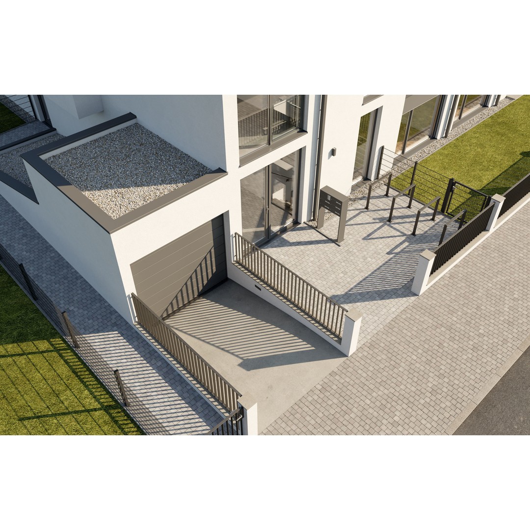 Modern Apartment Building 3D Model – Minimalist Design, PBR Textures - View 33