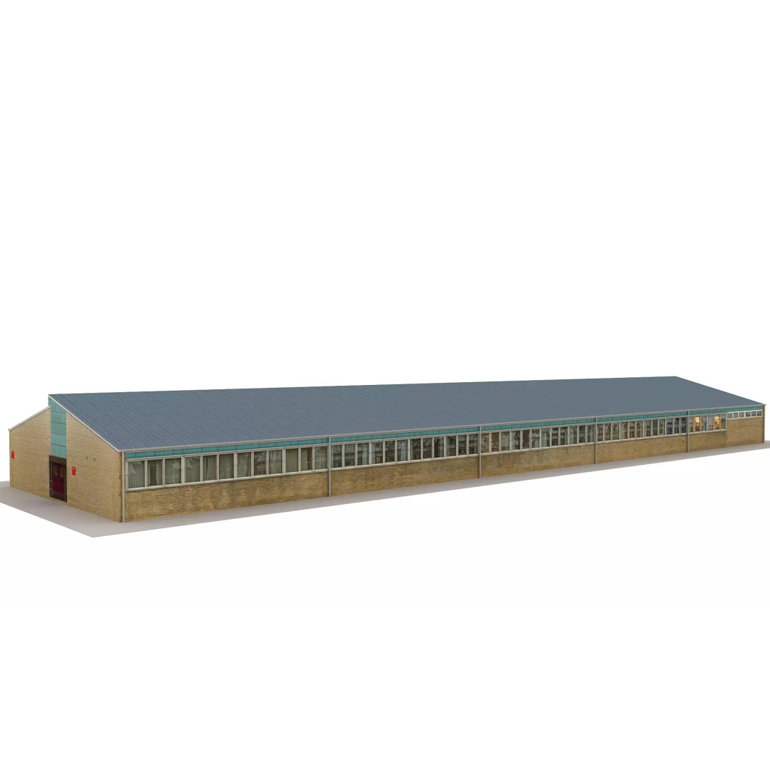 Realistic European City Block Building 3D Model – PBR Textured, FBX, OBJ - View 2