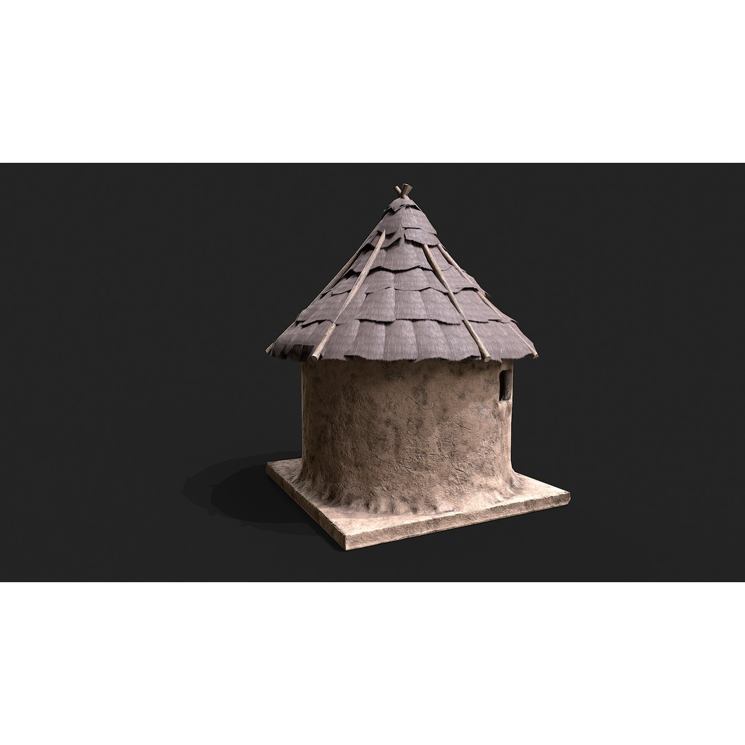 Primitive Houses 3D Model – Low Poly PBR Game Asset, FBX, OBJ - View 10