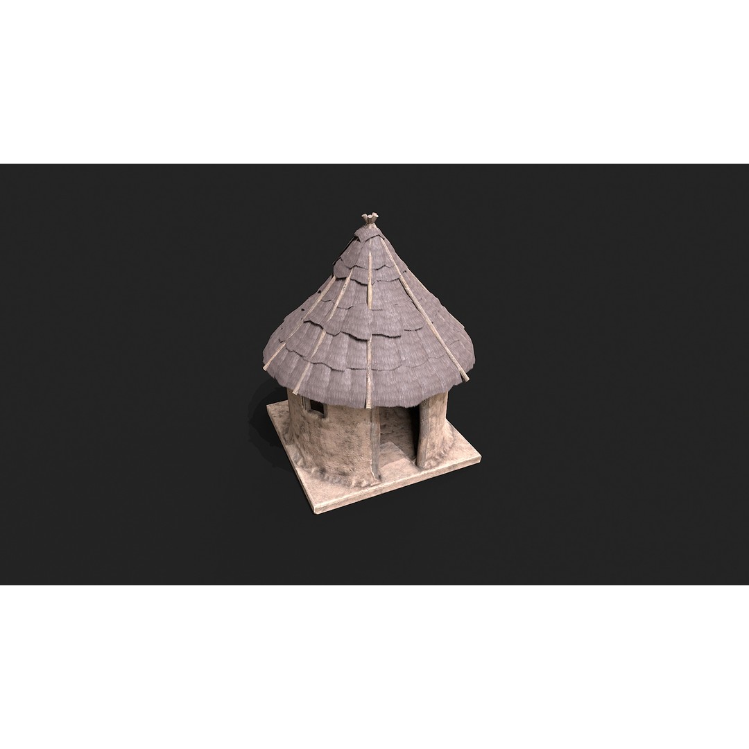 Primitive Houses 3D Model – Low Poly PBR Game Asset, FBX, OBJ - View 11