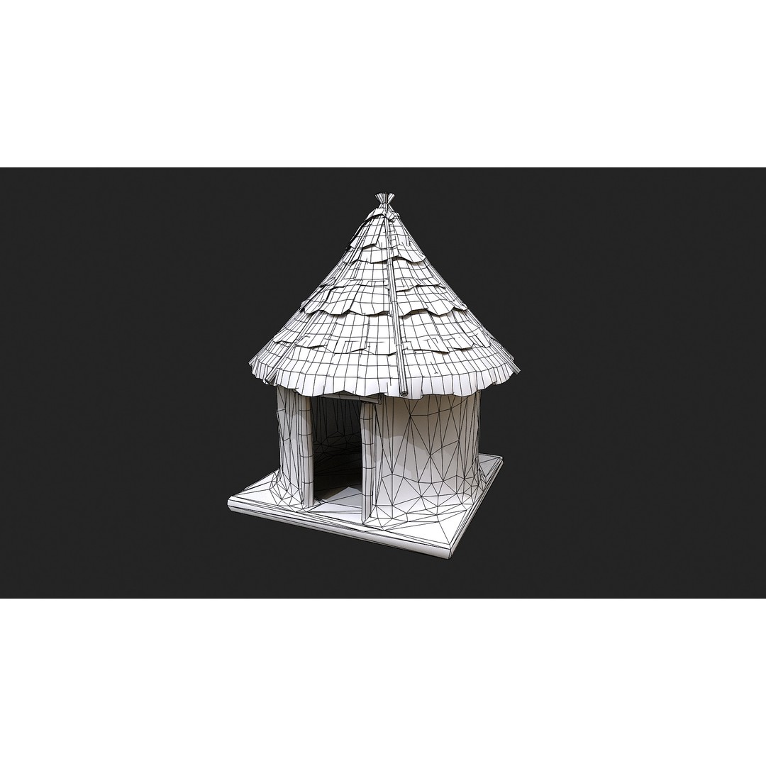 Primitive Houses 3D Model – Low Poly PBR Game Asset, FBX, OBJ - View 13