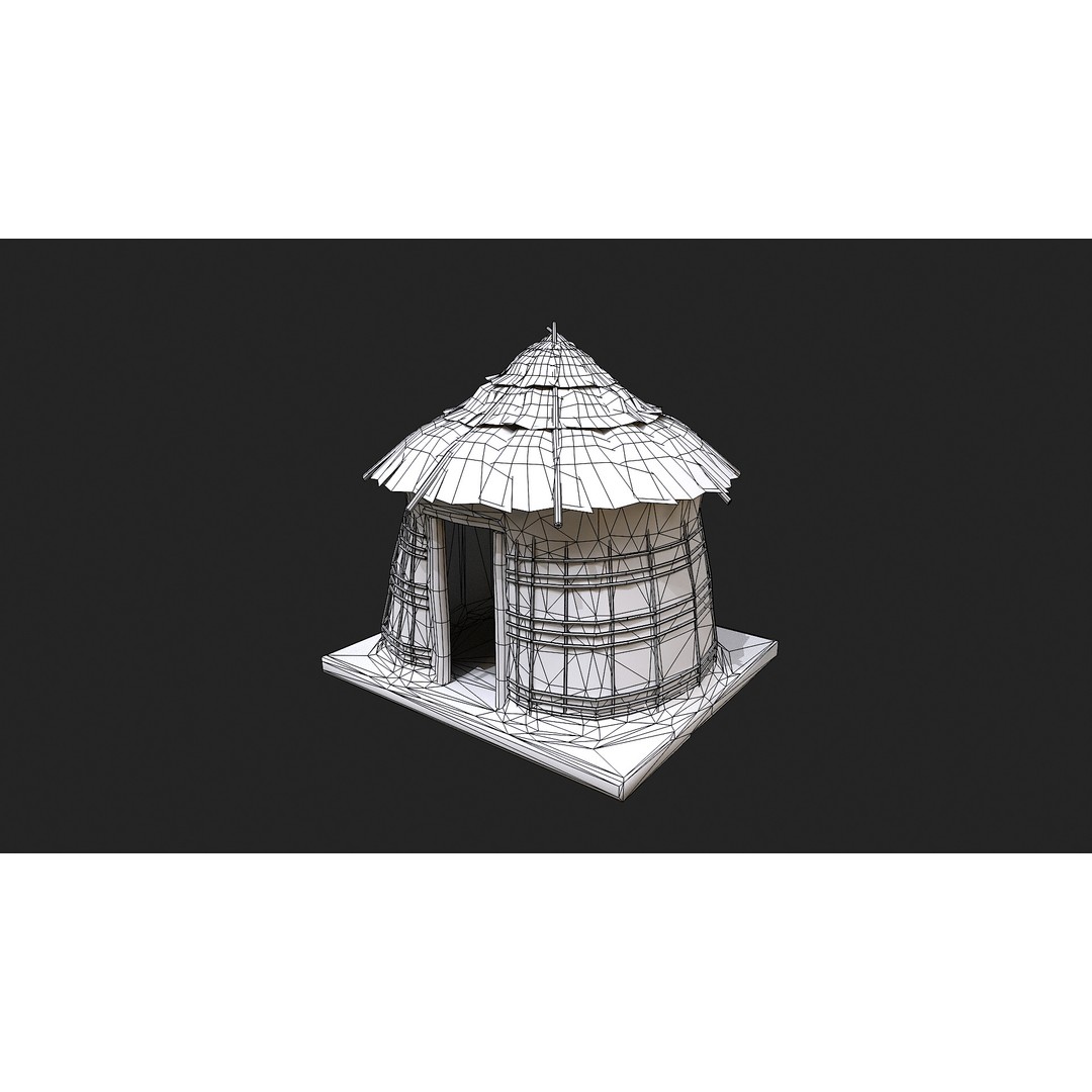 Primitive Houses 3D Model – Low Poly PBR Game Asset, FBX, OBJ - View 15