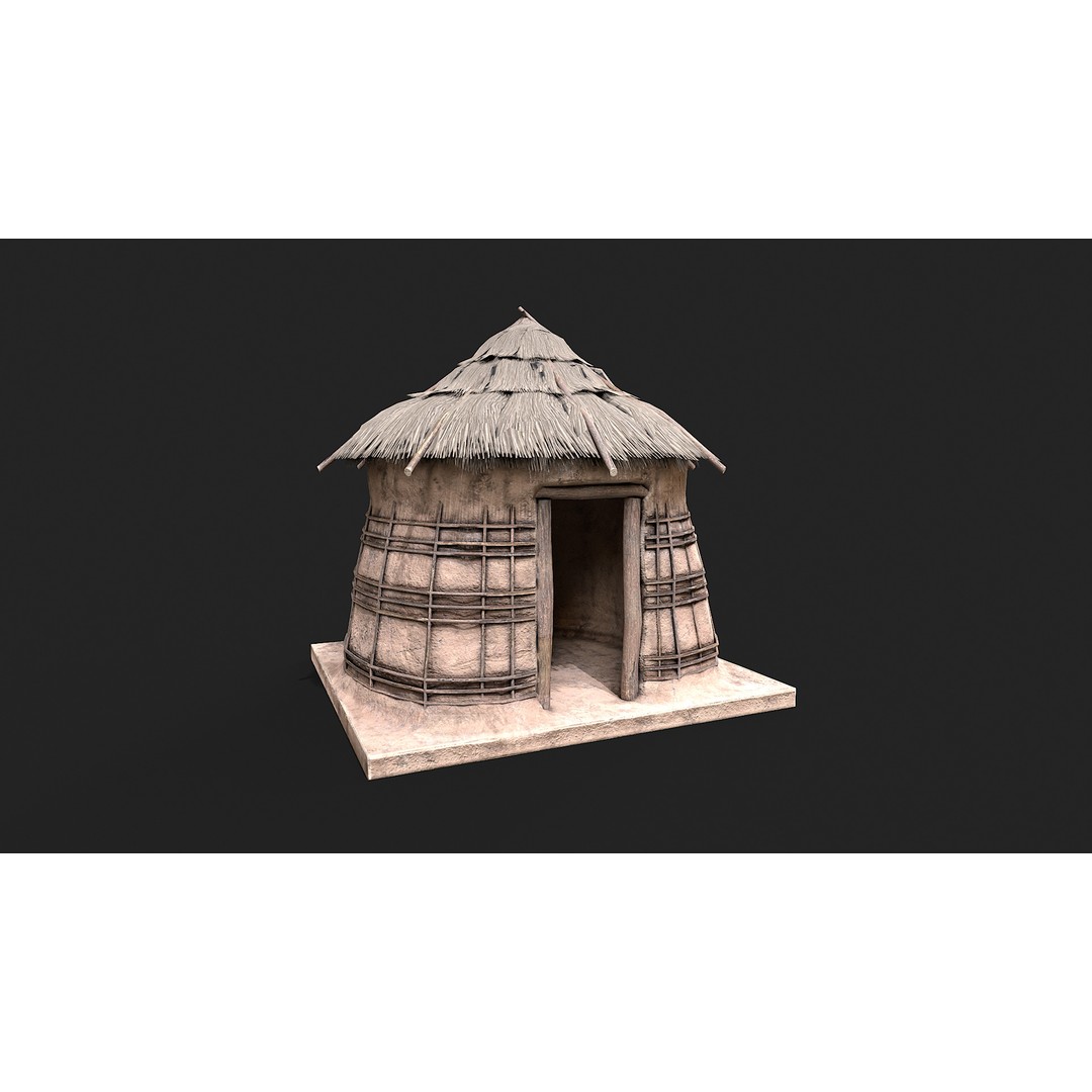 Primitive Houses 3D Model – Low Poly PBR Game Asset, FBX, OBJ - View 16