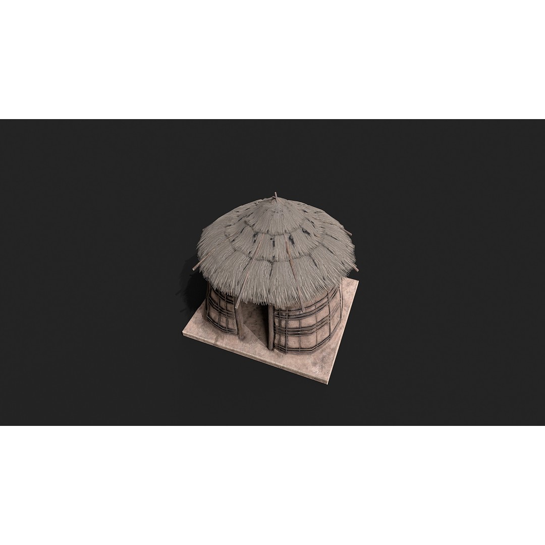 Primitive Houses 3D Model – Low Poly PBR Game Asset, FBX, OBJ - View 17