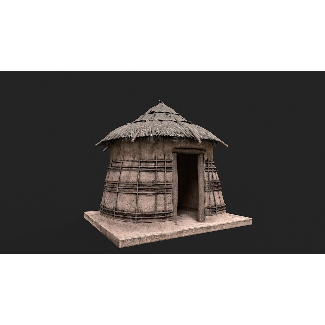 Primitive Houses 3D Model – Low Poly PBR Game Asset, FBX, OBJ - View 19