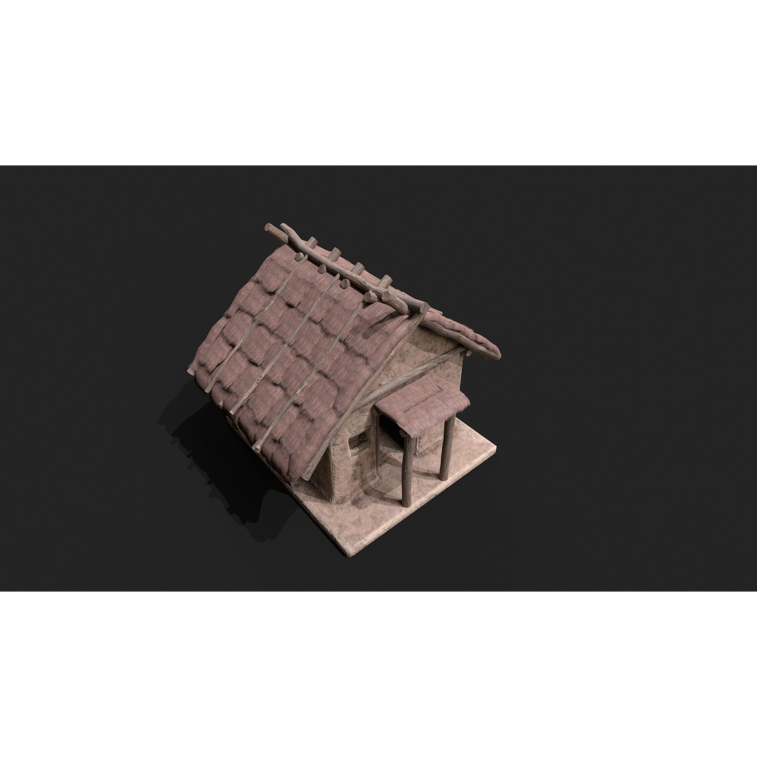 Primitive Houses 3D Model – Low Poly PBR Game Asset, FBX, OBJ - View 20