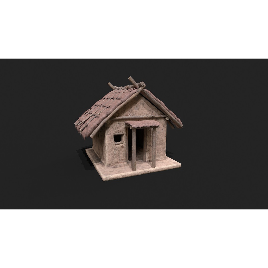 Primitive Houses 3D Model – Low Poly PBR Game Asset, FBX, OBJ - View 21