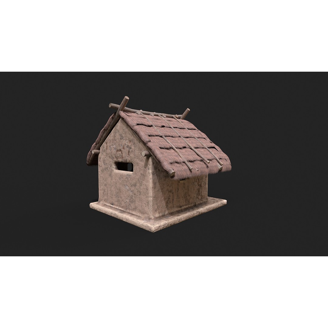 Primitive Houses 3D Model – Low Poly PBR Game Asset, FBX, OBJ - View 22