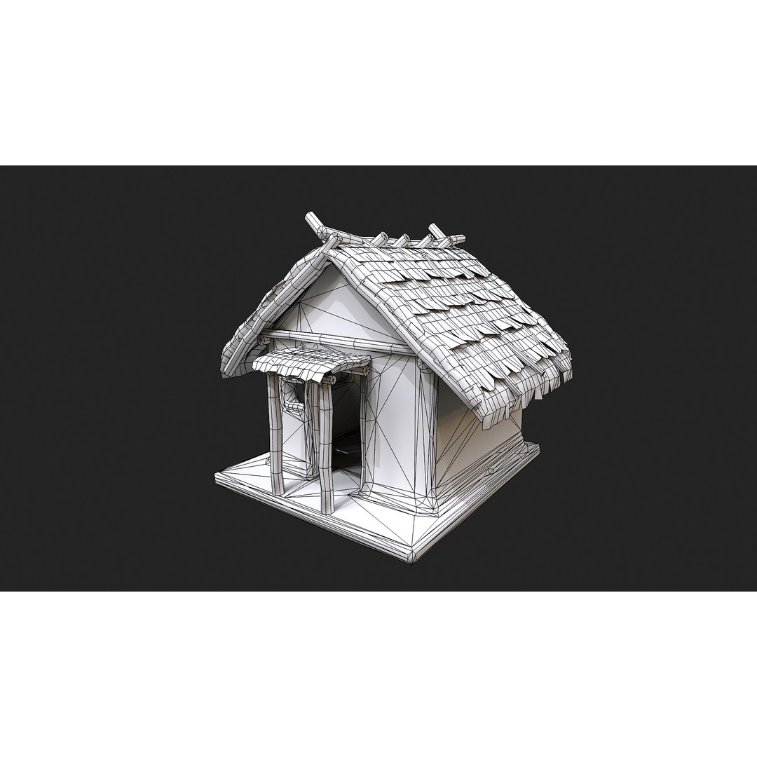 Primitive Houses 3D Model – Low Poly PBR Game Asset, FBX, OBJ - View 23
