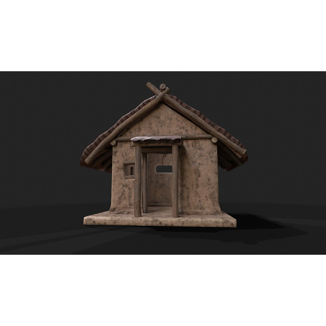 Primitive Houses 3D Model – Low Poly PBR Game Asset, FBX, OBJ - View 24