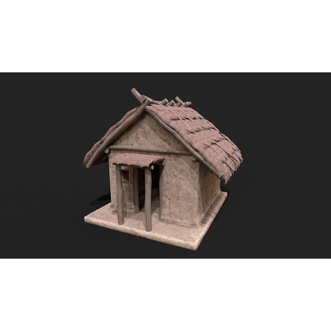Primitive Houses 3D Model – Low Poly PBR Game Asset, FBX, OBJ - View 25