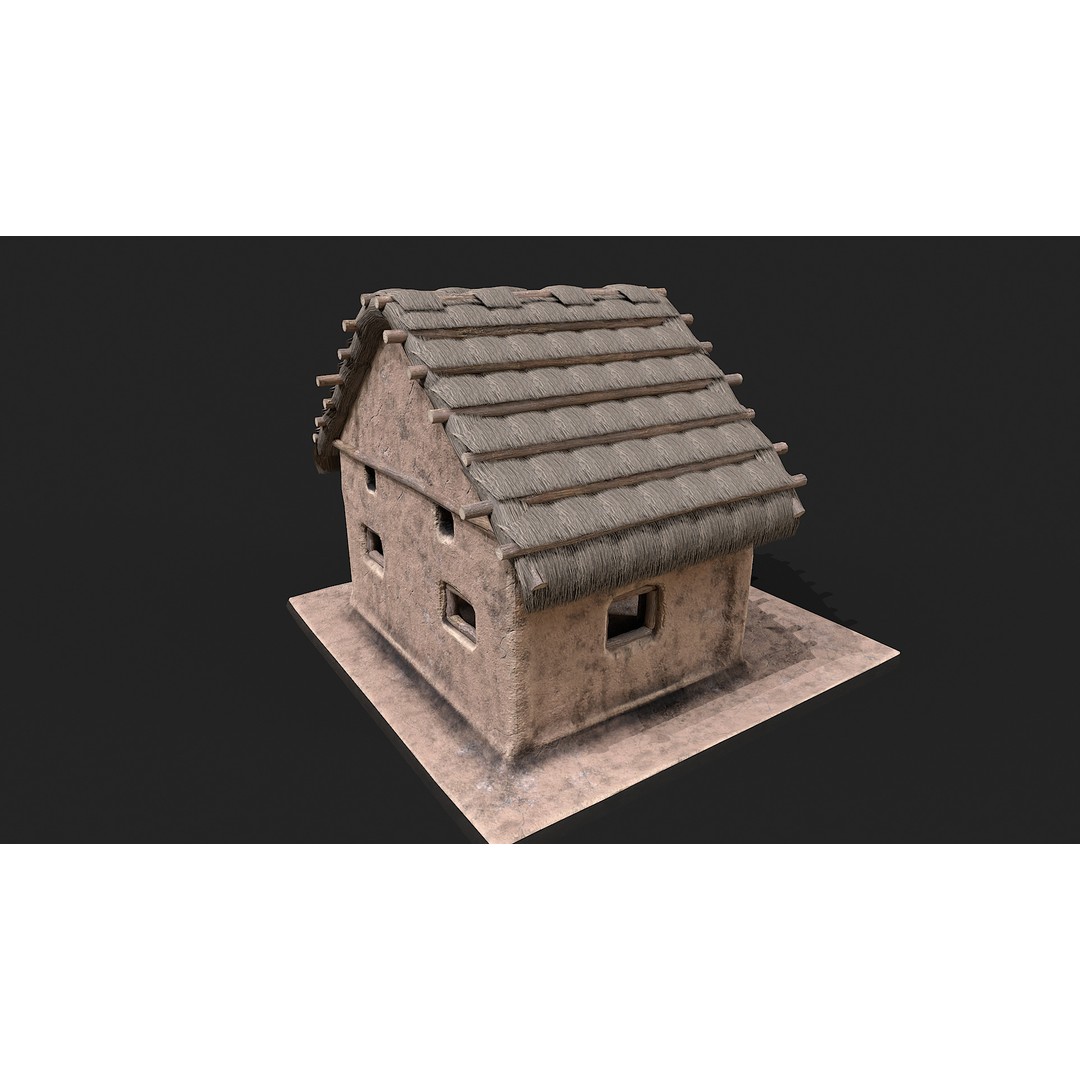 Primitive Houses 3D Model – Low Poly PBR Game Asset, FBX, OBJ - View 27