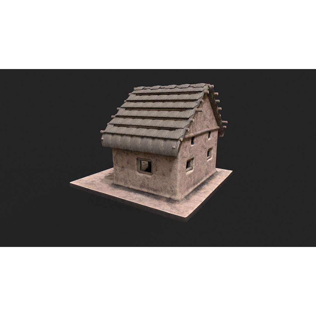 Primitive Houses 3D Model – Low Poly PBR Game Asset, FBX, OBJ - View 28
