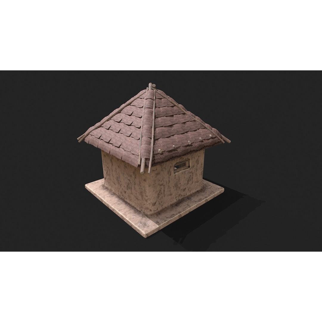 Primitive Houses 3D Model – Low Poly PBR Game Asset, FBX, OBJ - View 30