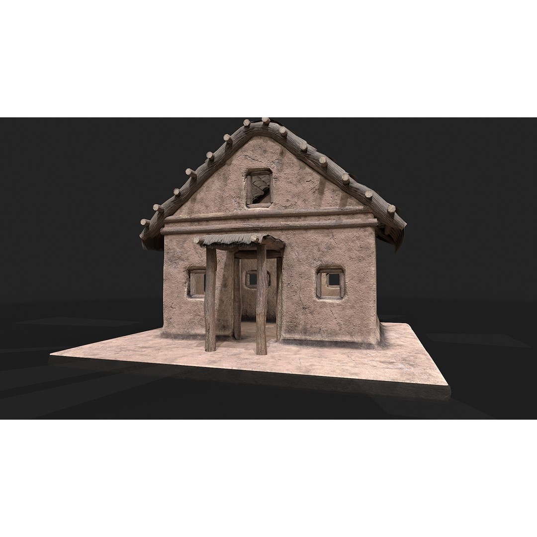 Primitive Houses 3D Model – Low Poly PBR Game Asset, FBX, OBJ - View 31