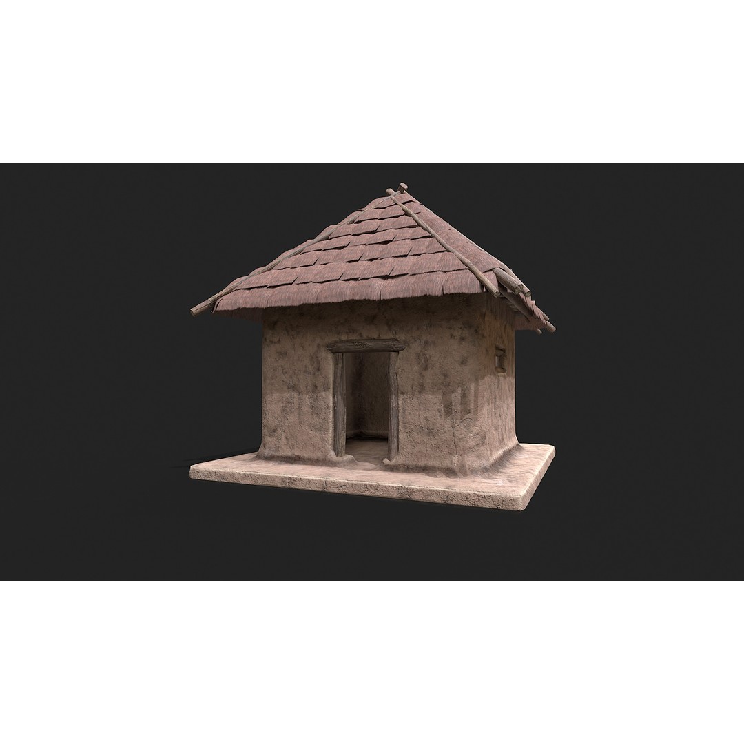 Primitive Houses 3D Model – Low Poly PBR Game Asset, FBX, OBJ - View 32
