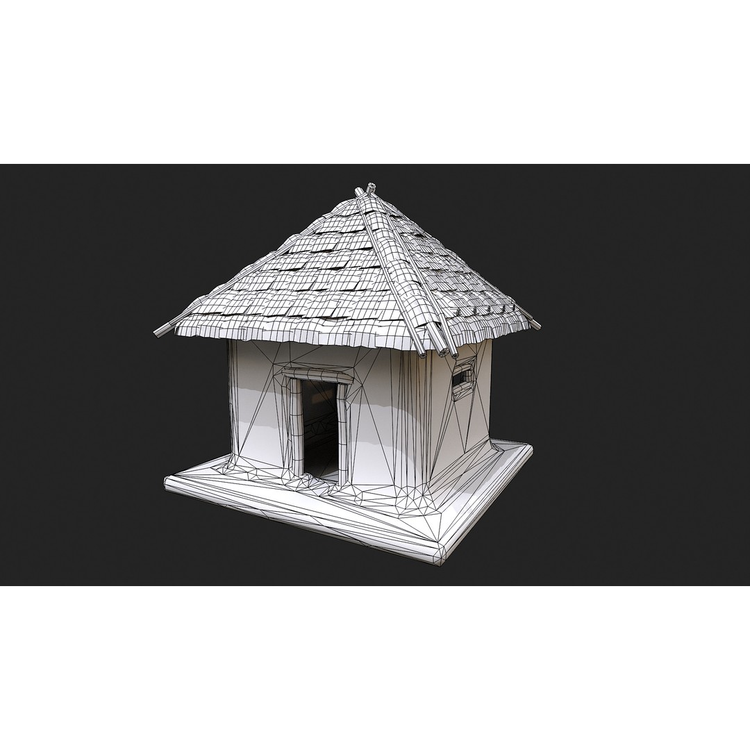 Primitive Houses 3D Model – Low Poly PBR Game Asset, FBX, OBJ - View 33